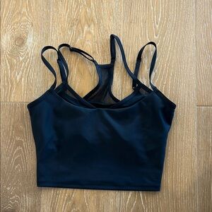 Alo Airlift Double Check Bra Tank - Black Medium